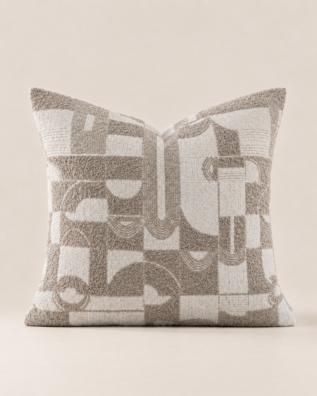 Textured Wool & Linen Patchwork Pillow