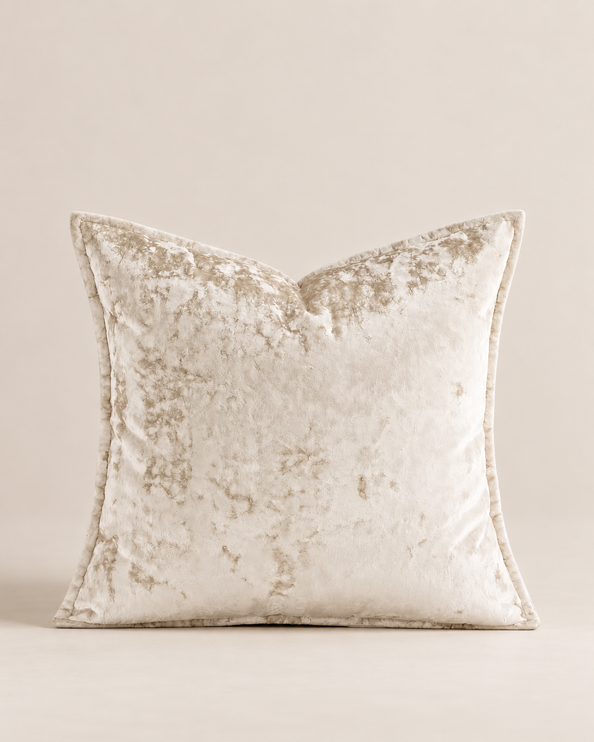 Ivory Velvet Decorative Throw Pillow