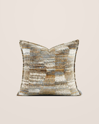 Ivory Taupe Abstract Textured Throw Pillow