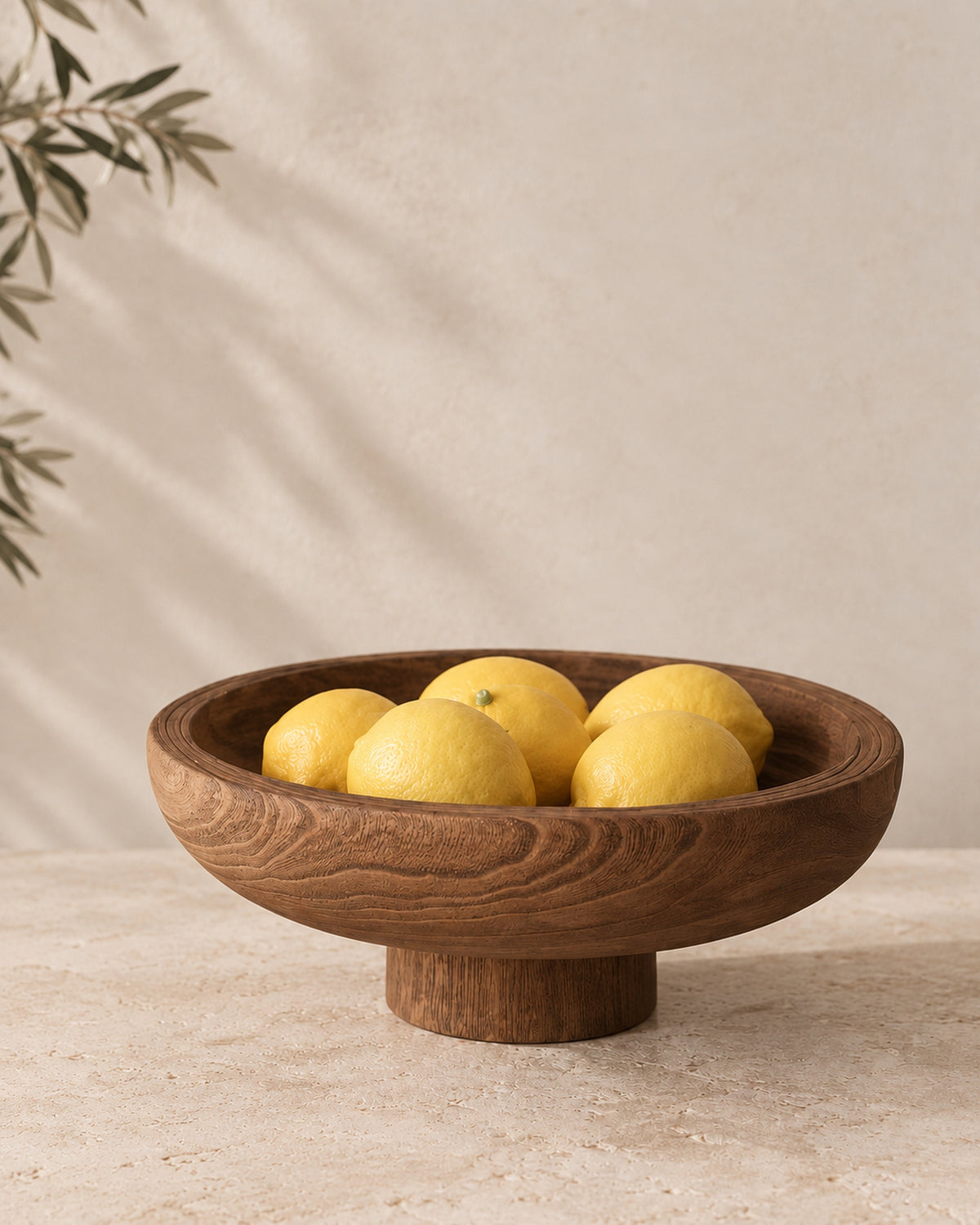 Sculptural Wooden Pedestal Bowl