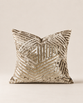 Gilded Geometric Velvet Throw Pillow