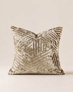 Gilded Geometric Velvet Throw Pillow