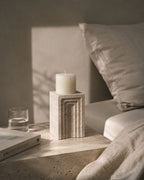 Sculptural Travertine Candle Holder