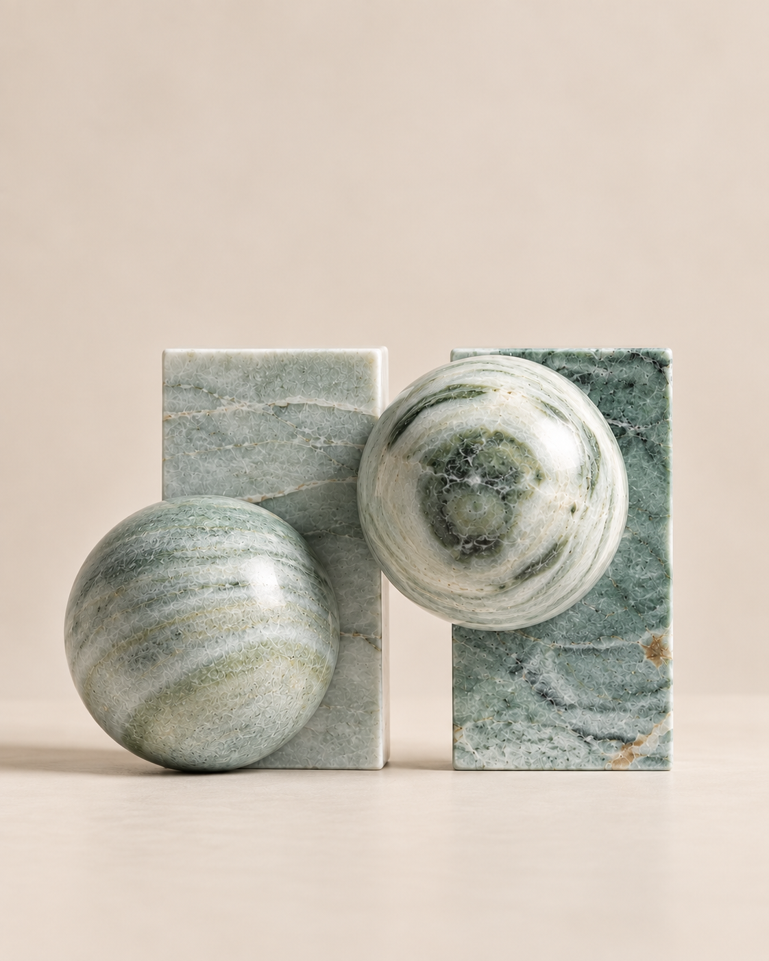 Sculptural Marble Bookends