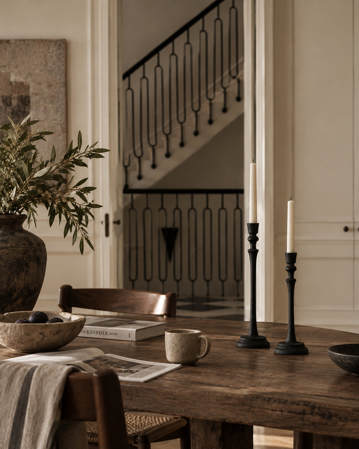 Sculptural Cast Iron Candle Holders
