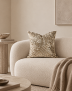 Gilded Geometric Velvet Throw Pillow
