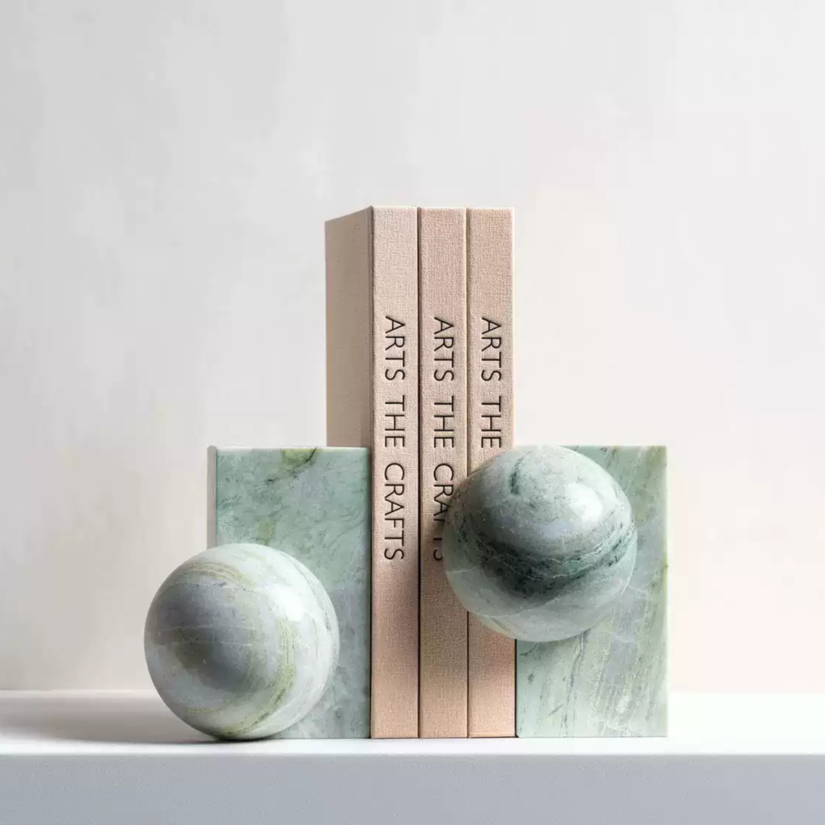 Sculptural Marble Bookends