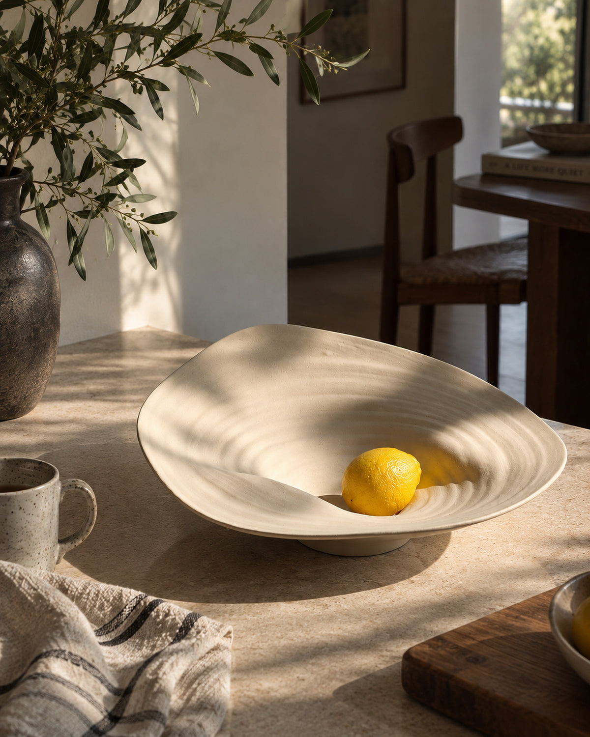 Sculptural Wave Ceramic Bowl