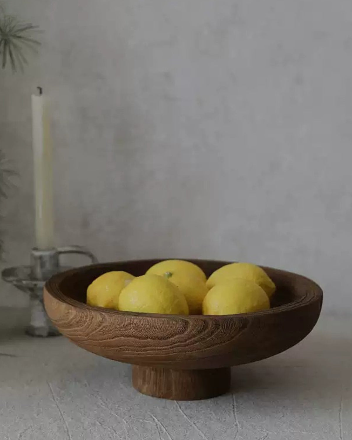 Sculptural Wooden Pedestal Bowl