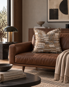Ivory Taupe Abstract Textured Throw Pillow