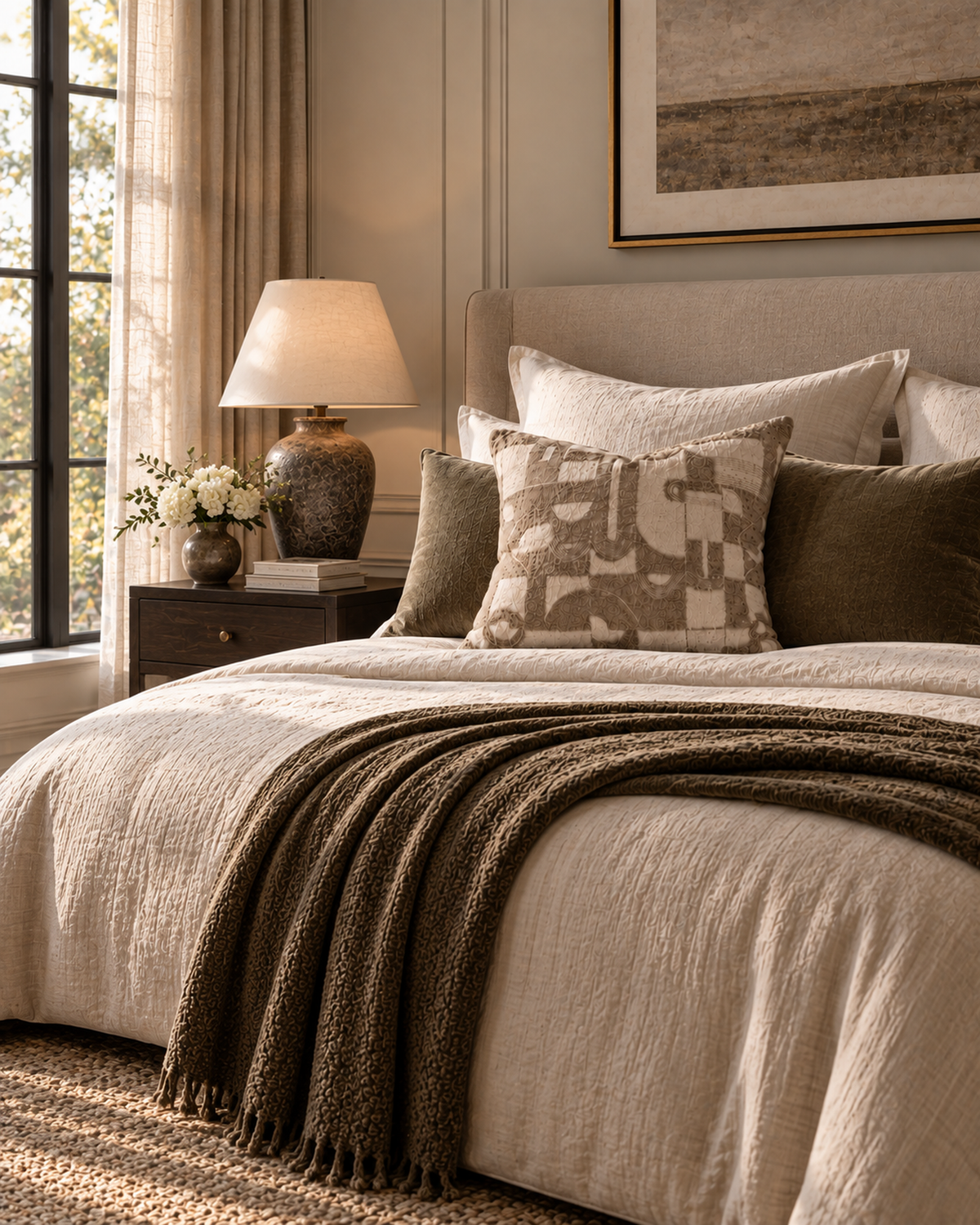 Textured Wool & Linen Patchwork Pillow