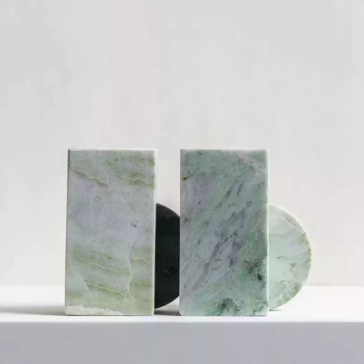 Sculptural Marble Bookends