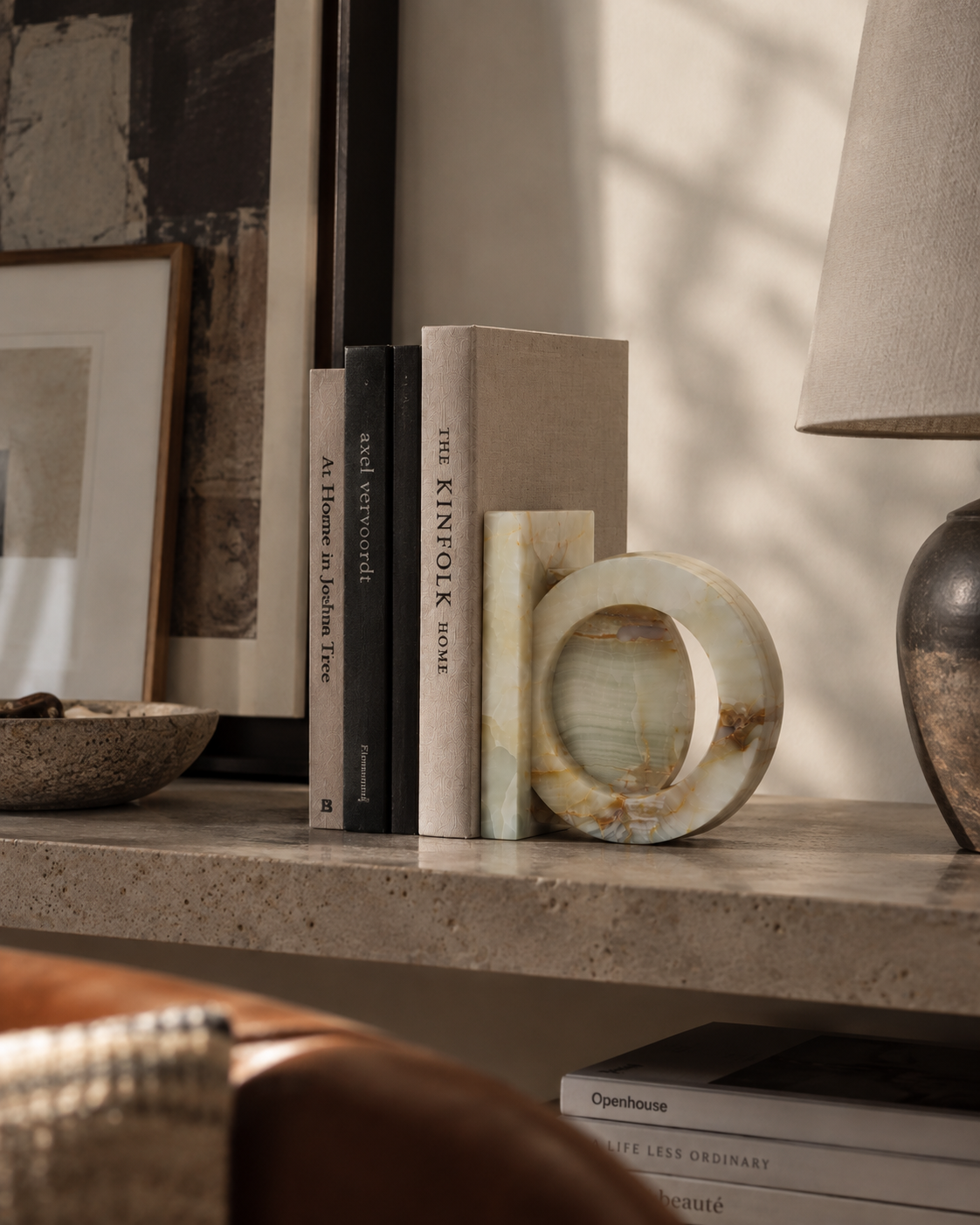 Sculptural Natural Jade Bookends