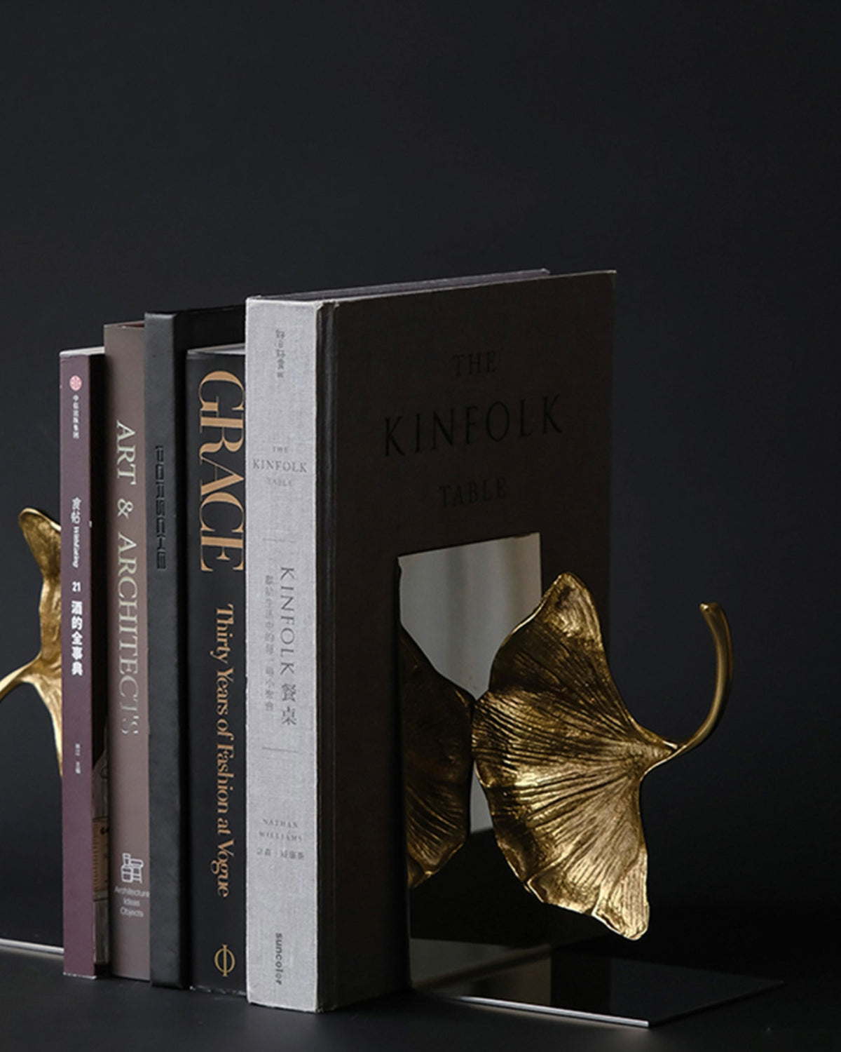 Sculptural Ginkgo Leaf Bookends
