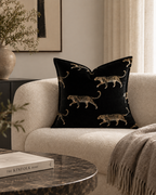 Gold Leopard Velvet Throw Pillow