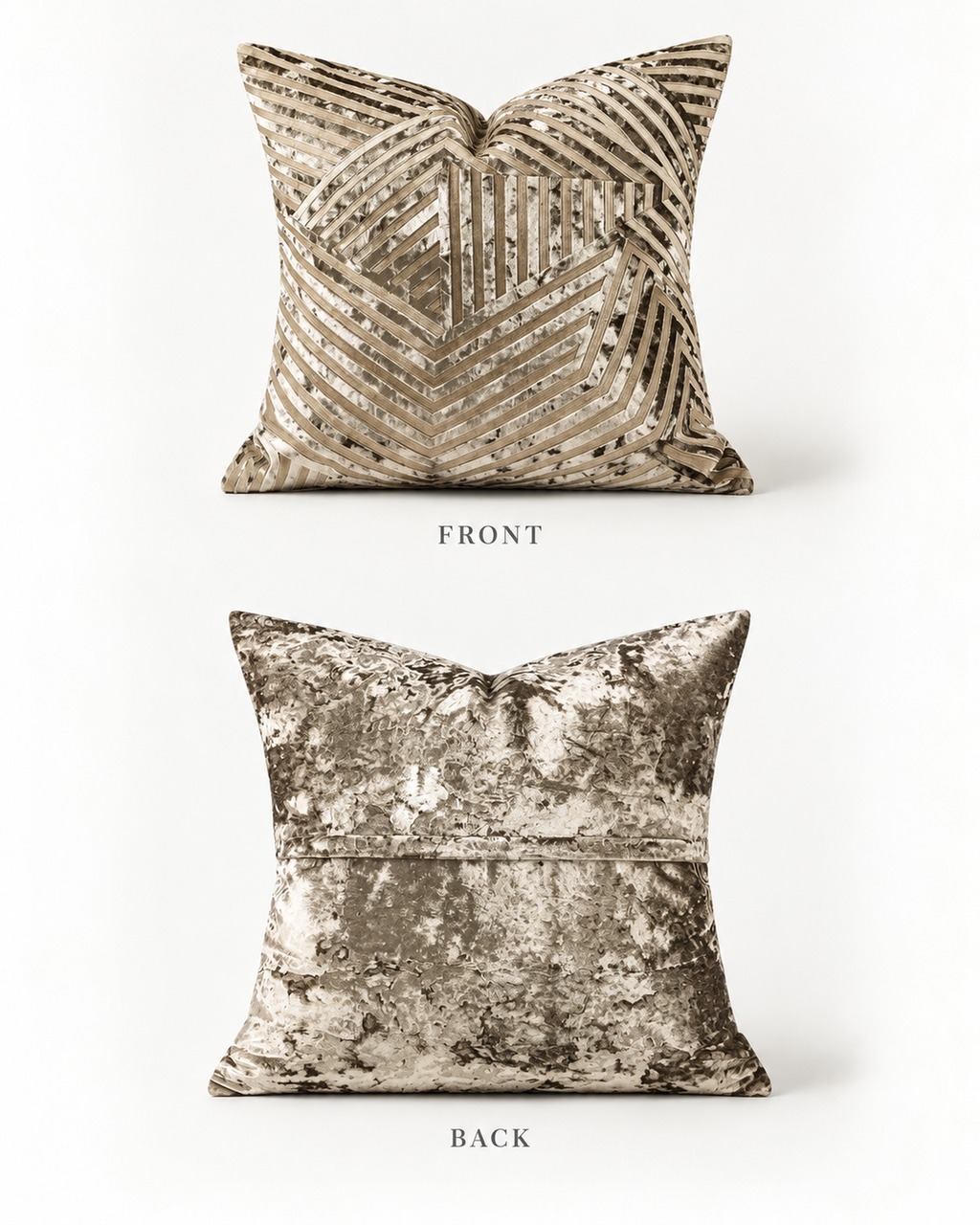 Gilded Geometric Velvet Throw Pillow
