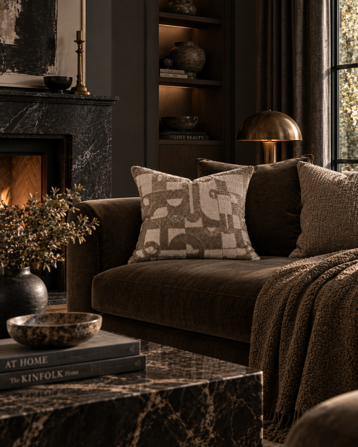 Textured Wool & Linen Patchwork Pillow